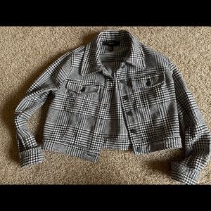 Button-up houndstooth checked Forever 21 jacket